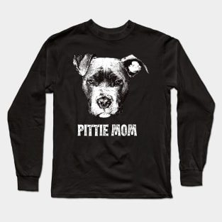 Pittie Mom American Pittbull Design Long Sleeve T-Shirt